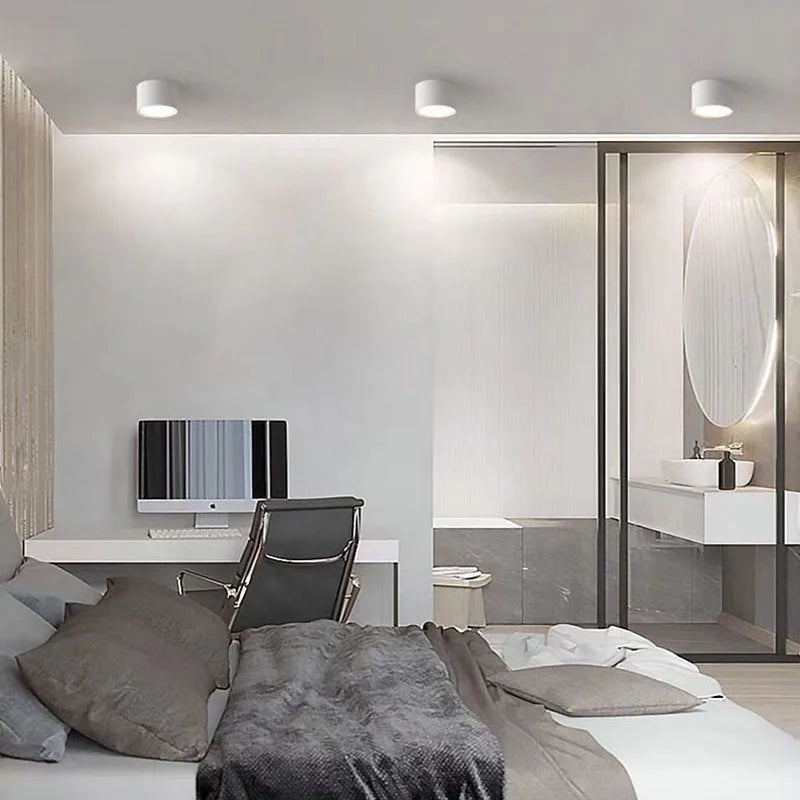 NordicGlow – Moderne LED Plafondlamp in Zwart & Wit