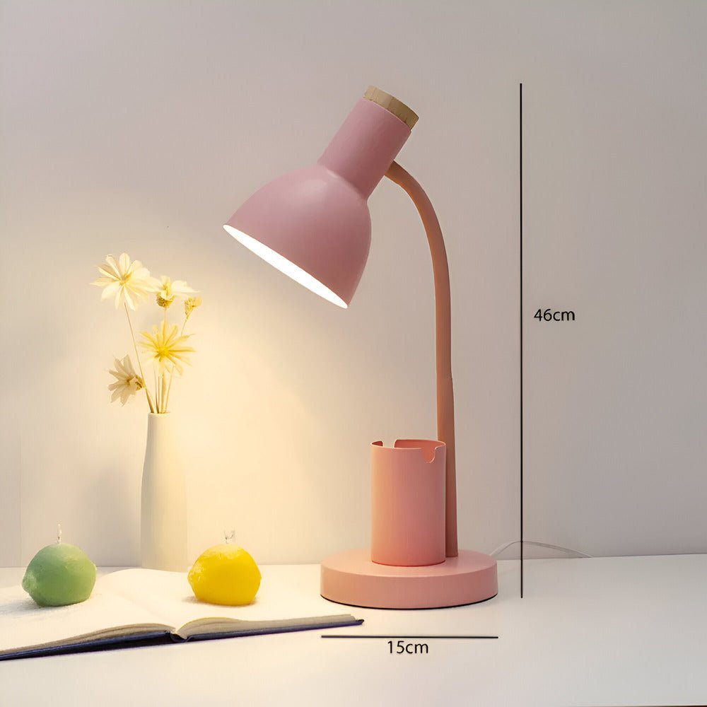 BrightHold – Lampada da tavolo LED moderna con portapenne per scrivania e casa