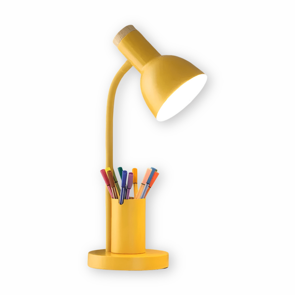 BrightHold – Lampada da tavolo LED moderna con portapenne per scrivania e casa