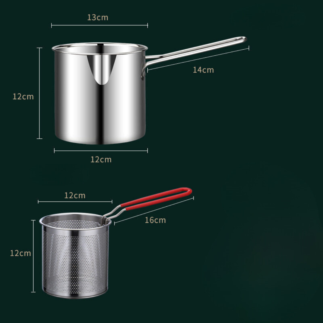 Olla SmartFry – Freidora de acero inoxidable con mango antiquemaduras y diseño que ahorra aceite