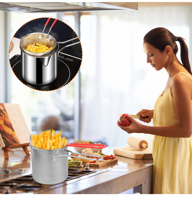 Olla SmartFry – Freidora de acero inoxidable con mango antiquemaduras y diseño que ahorra aceite