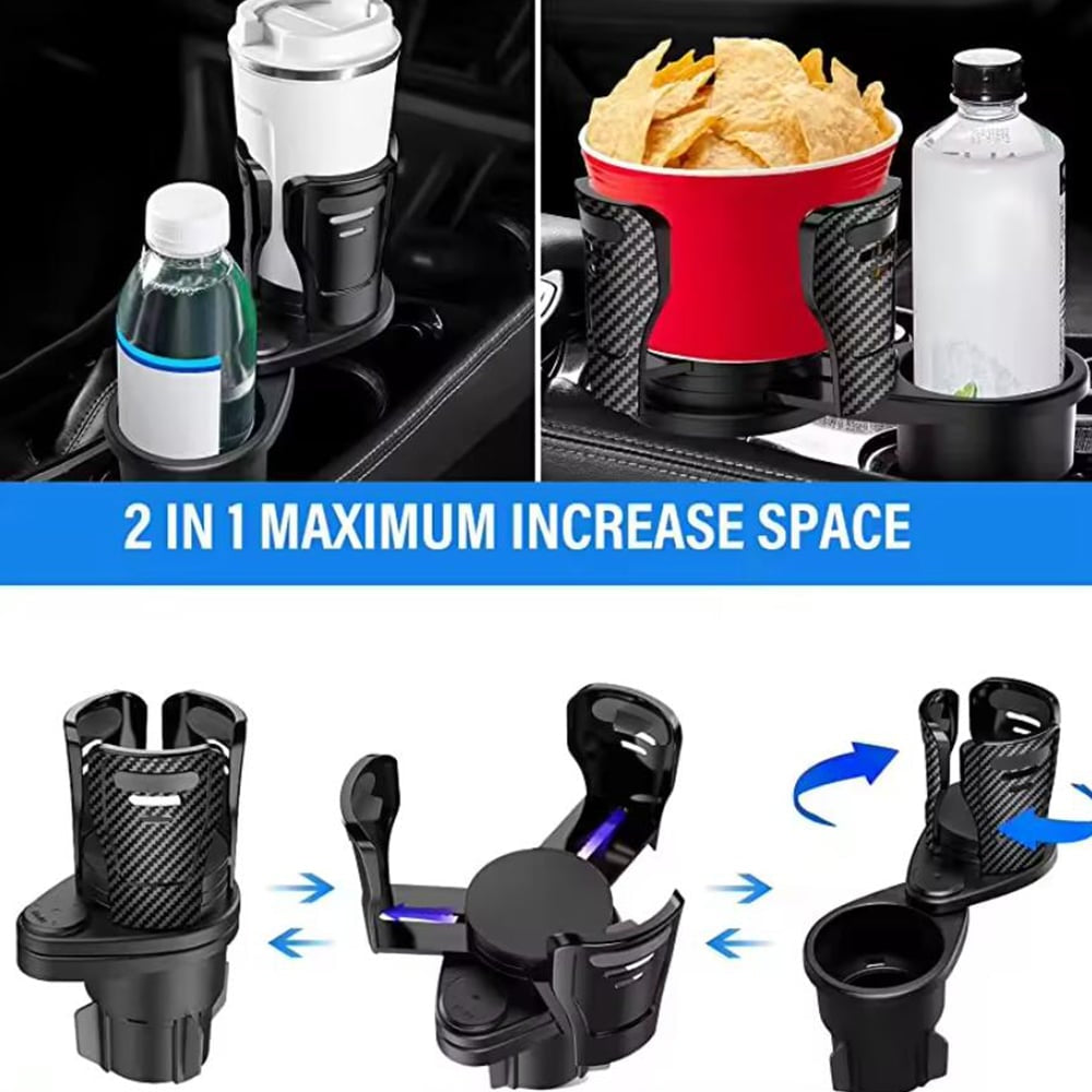 CUPSWIVEL - 360° swivelling car cup holder for double drinks