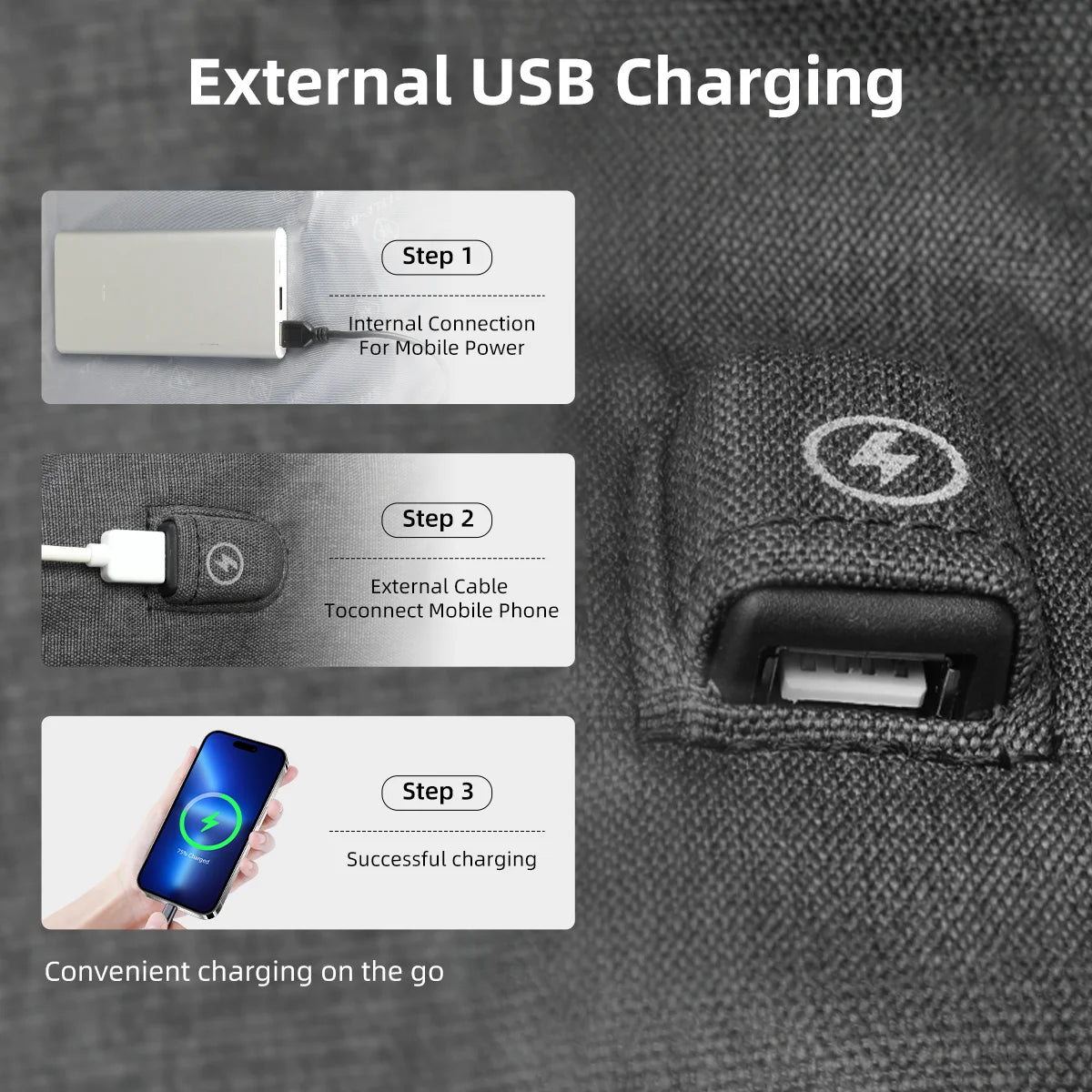 URBANTRAIL Rolltop - Multifunctional outdoor rucksack with USB port