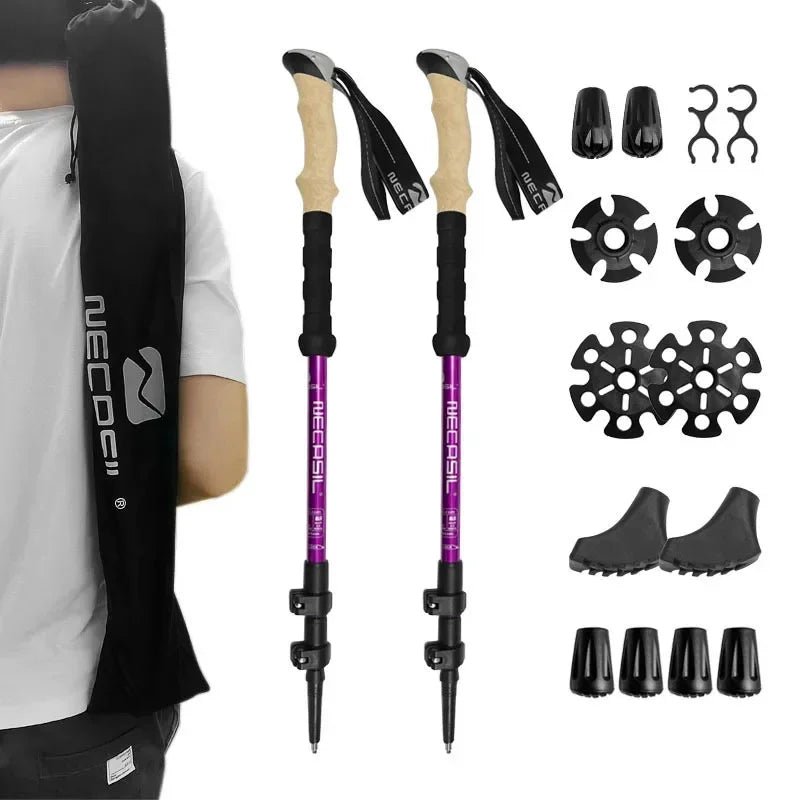 NECASIL Trekking Poles - Collapsible hiking poles for stability and comfort
