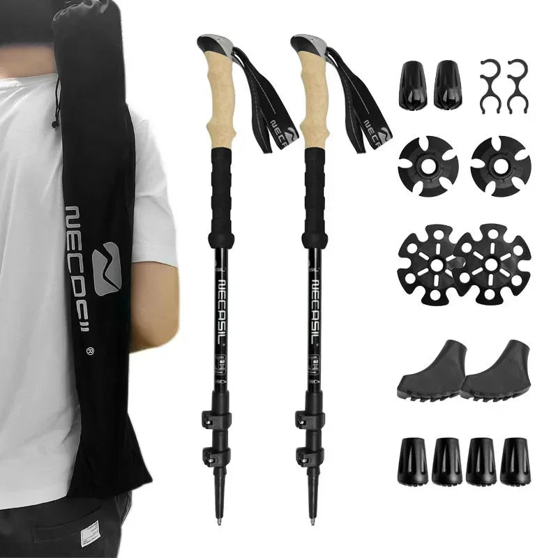NECASIL Trekking Poles - Collapsible hiking poles for stability and comfort