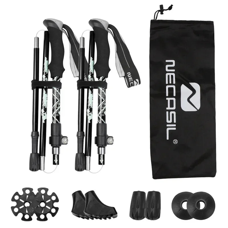NECASIL Trekking Poles - Collapsible hiking poles for stability and comfort