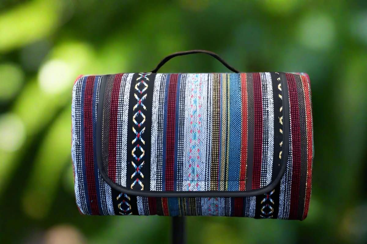 CAMPVIBE BLANKET – Wasserdichte Picknickmatte im Ethno-Stil für Camping & Outdoor-Komfort