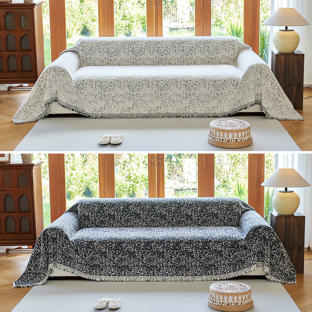 CozyNest – Reversible Microfiber Sofa Cover, Non-Slip and Easy Care