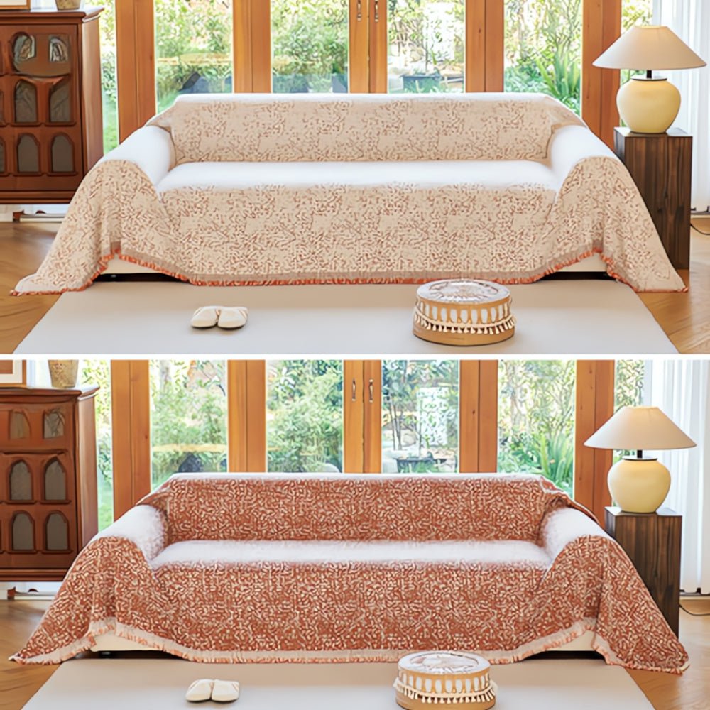 CozyNest – Reversible Microfiber Sofa Cover, Non-Slip and Easy Care