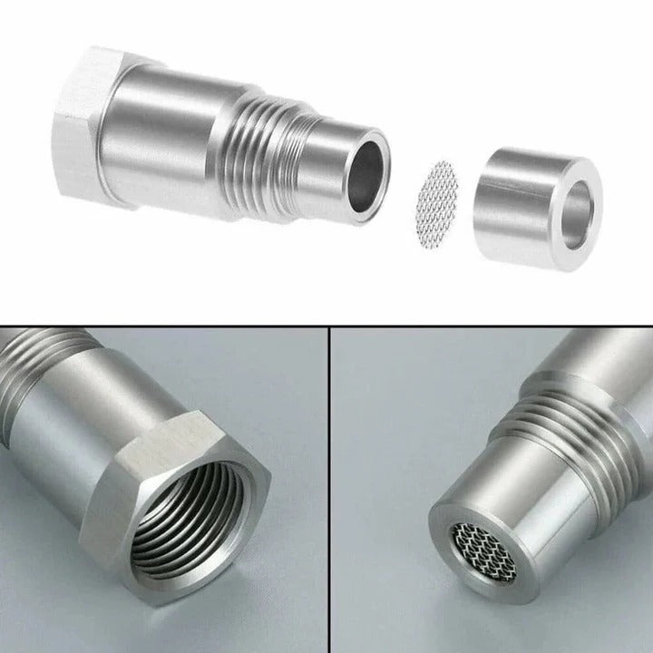 ExhaustPro M18 – Adaptador de sensor O2 de acero inoxidable para vehículos todoterreno y de exhibición