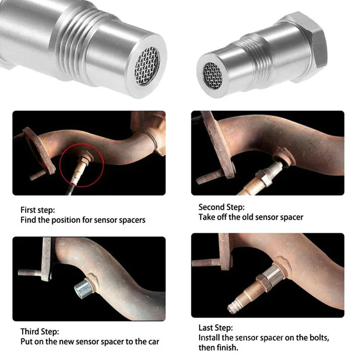 ExhaustPro M18 – Adaptador de sensor O2 de acero inoxidable para vehículos todoterreno y de exhibición