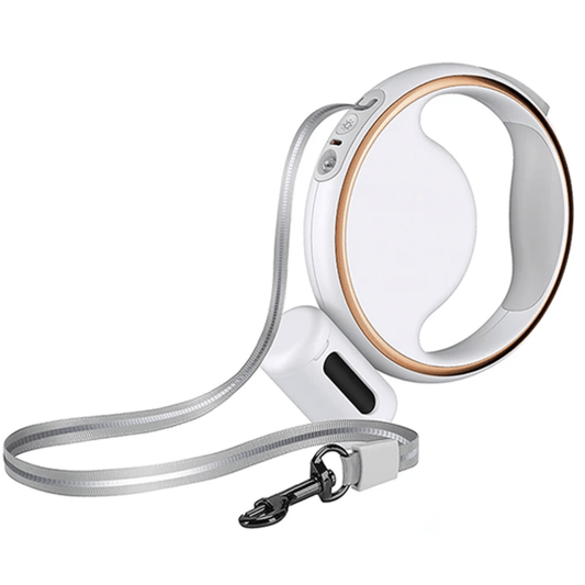 Automatische Hundeleine mit integriertem Licht und Taschenhalter.-3
