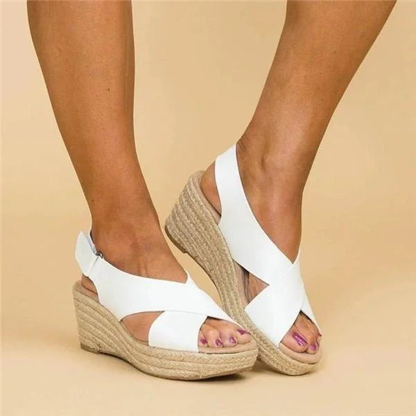 Sandalique – Sandales compensées orthopédiques pour femmes avec brides croisées pour confort et style