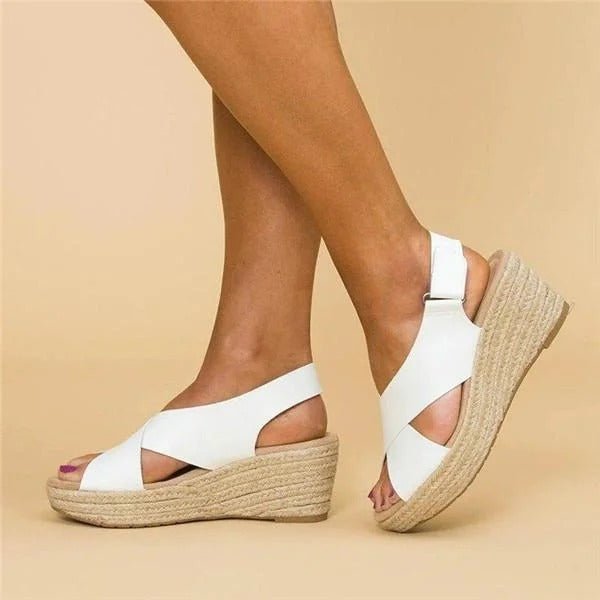 Sandalique – Sandales compensées orthopédiques pour femmes avec brides croisées pour confort et style