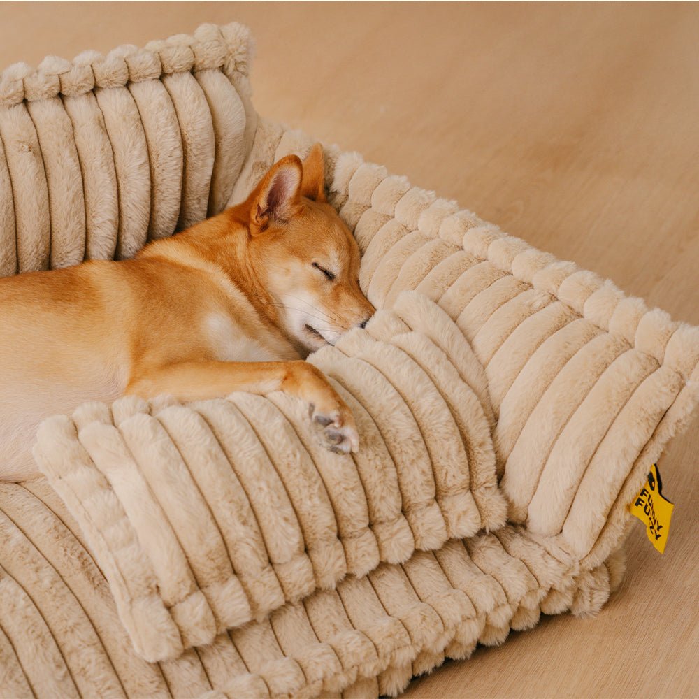 Snoozy Dream – Orthopädisches Hundekissen mit Nackenstütze & flauschigem Komfort