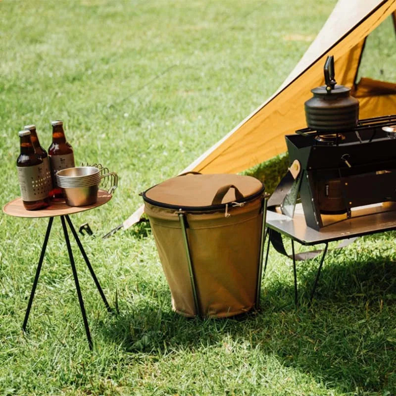 CAMPTRASH BIN - Foldable camping bin made of Oxford fabric with 20 litre capacity & PVC lining