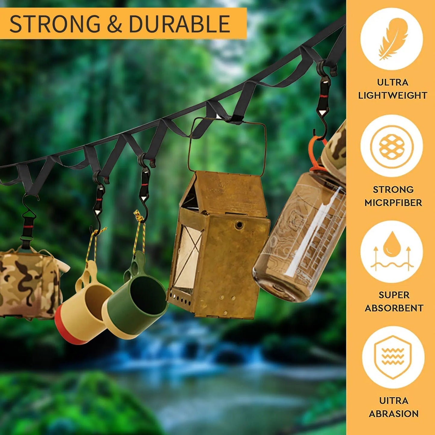 Outdoor Hanging Lanyard - Portable hanging rope for tents & camping equipment