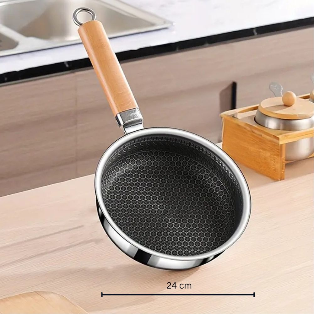 PANCRAFT – Antihaftbeschichtete Edelstahlpfanne mit griffigem Griff 5
