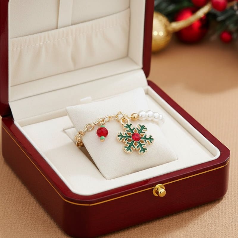 PEARLGLOW – Festliches Bettelarmband mit schimmernden Perlen für Weihnachten 2