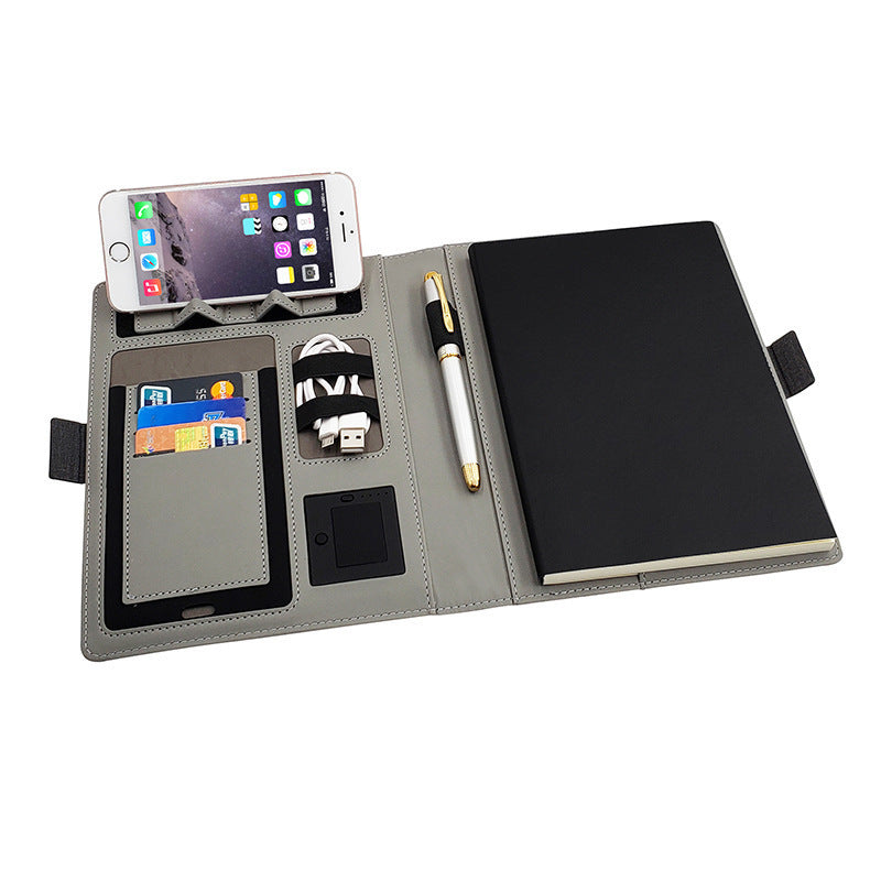 POWERFOLIO – A5-Notizbuch aus Leder mit integriertem kabellosen Ladegerät 3