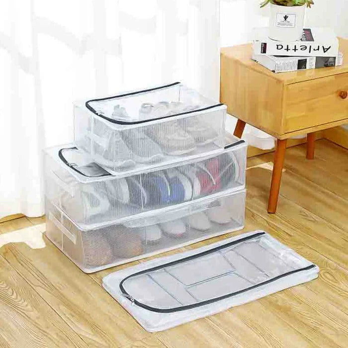 Unbox ClearBox - Stackable shoe box with clear view, ventilation & waterproof protection