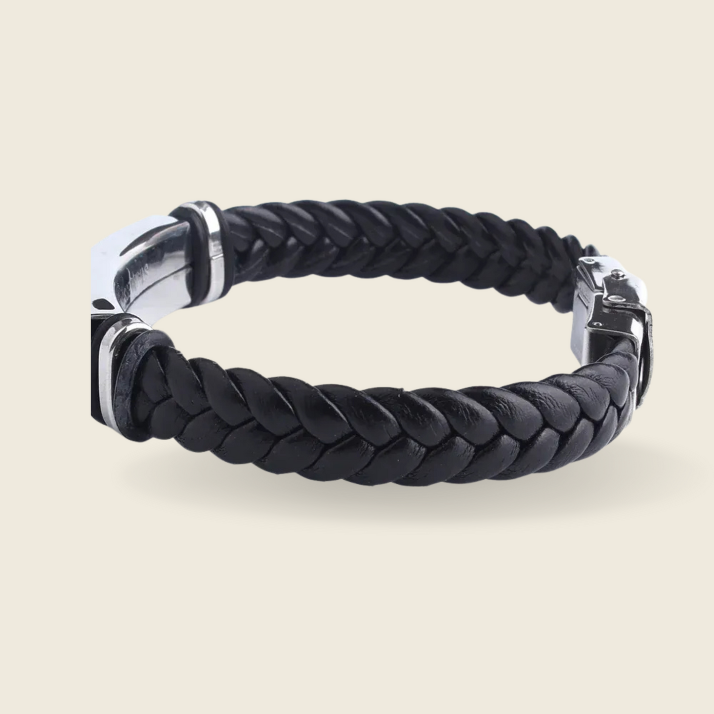 INSCULP – Leather and Stainless Steel ID Bracelet with Engraving