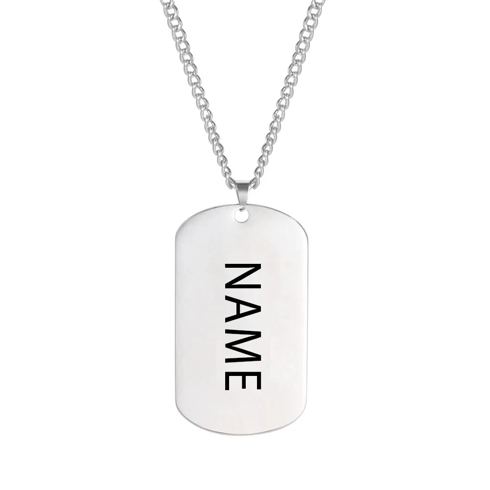 TAGNERO – Stainless Steel Dog Chain with Engraving for Men