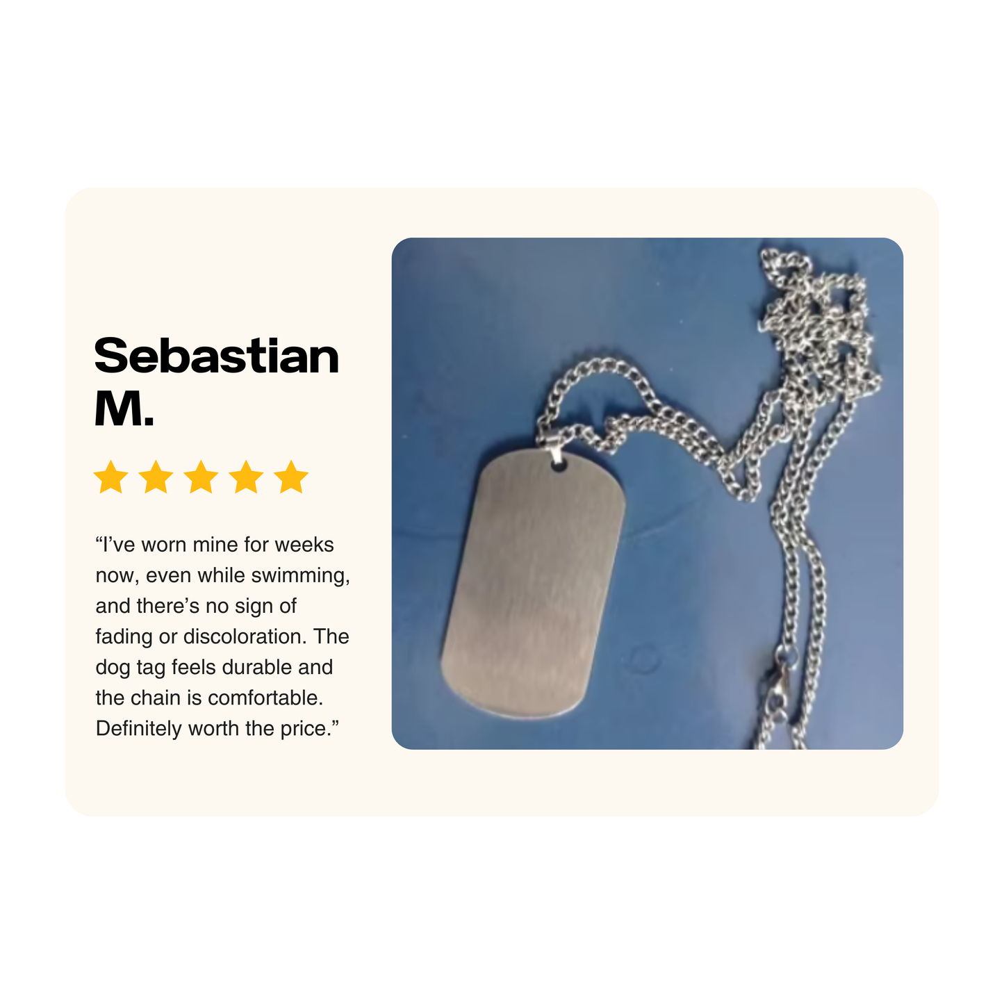 TAGNERO – Stainless Steel Dog Chain with Engraving for Men