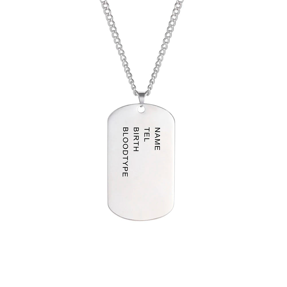 TAGNERO – Stainless Steel Dog Chain with Engraving for Men
