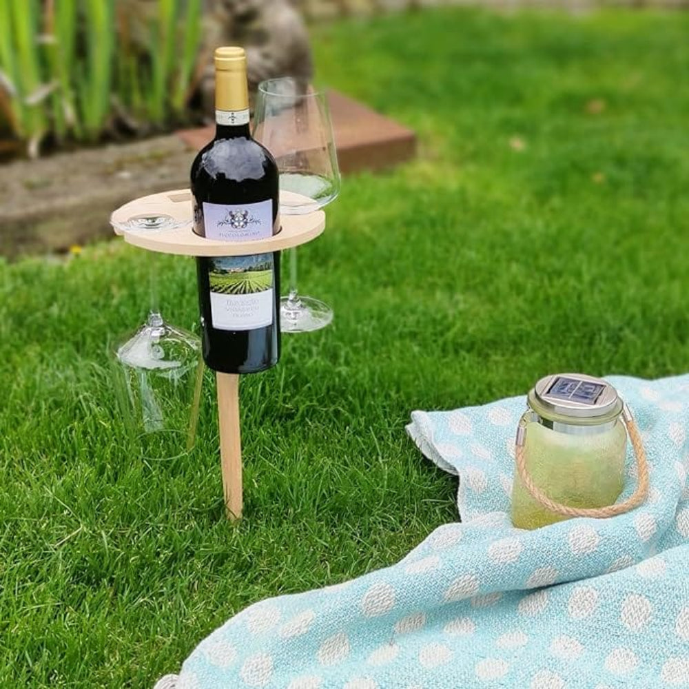 PICKY Wine Table - Portable picnic table for wine & snacks outdoors