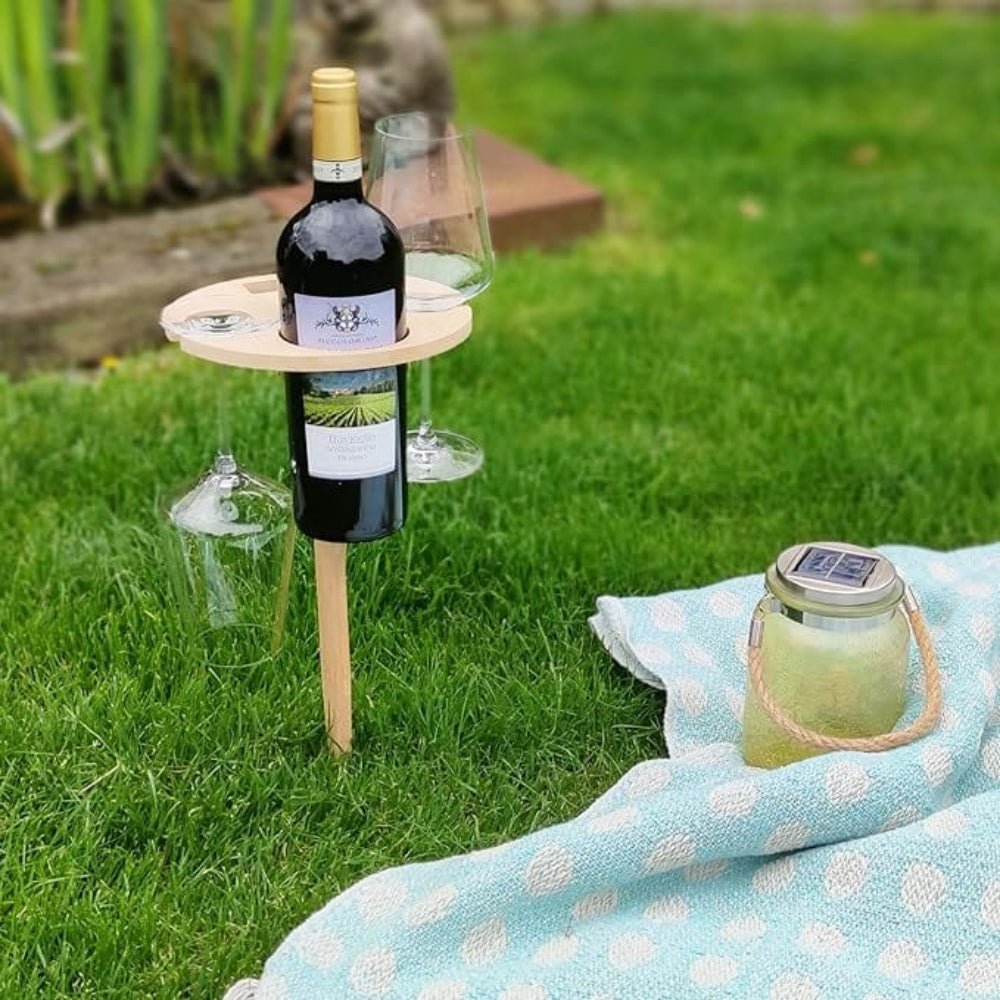 PICKY Wine Table - Table de pique-nique portable pour le vin et les snacks en plein air