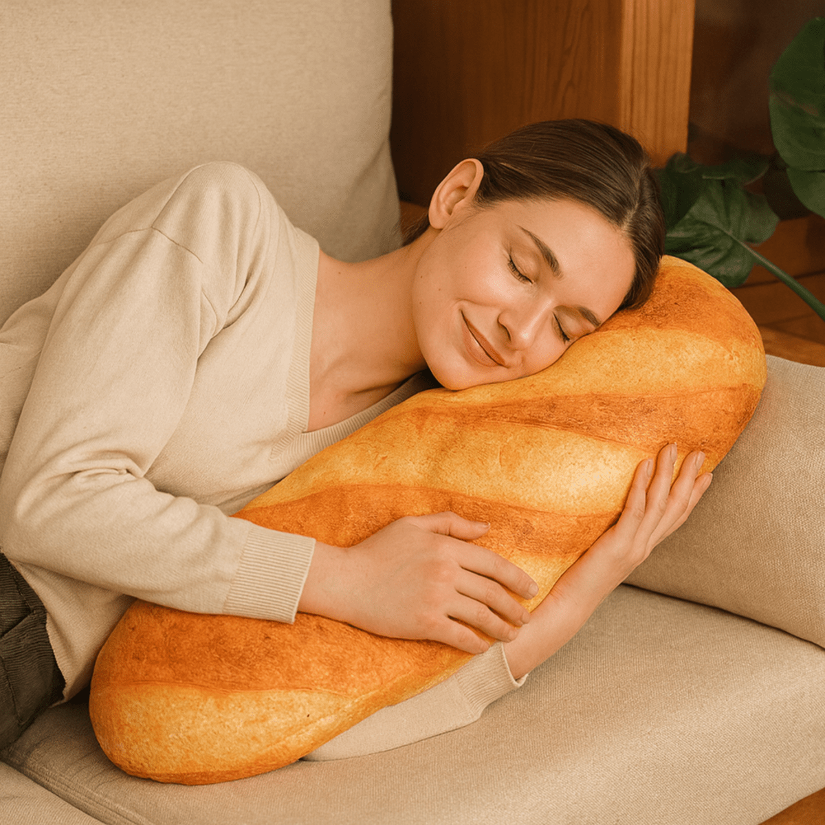 CRUSTINA – Plush Cushion in Baguette Design for Comfort & Style