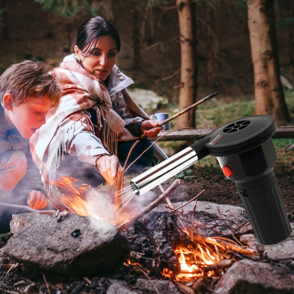 Portable Grill Blower - Portable aluminium fire bellows for quick lighting