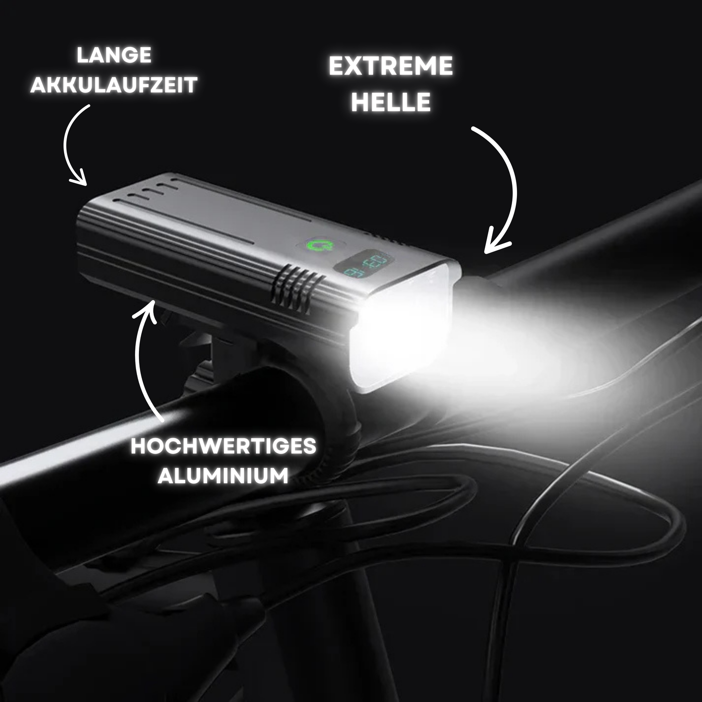 LuminoRide Power Beam – LED Fietslamp met 5000 Lumen voor maximale veiligheid bij nachtelijke ritten