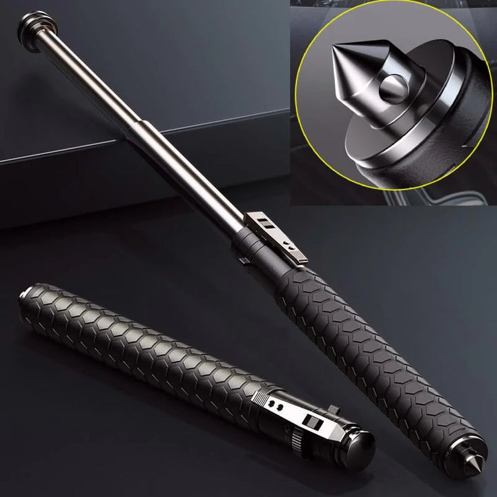 HikeShield – Adjustable Hiking Stick Made of Alloy Steel with Anti-Slip Handle, Lightweight & Compact for Outdoor, Trekking, and Travel