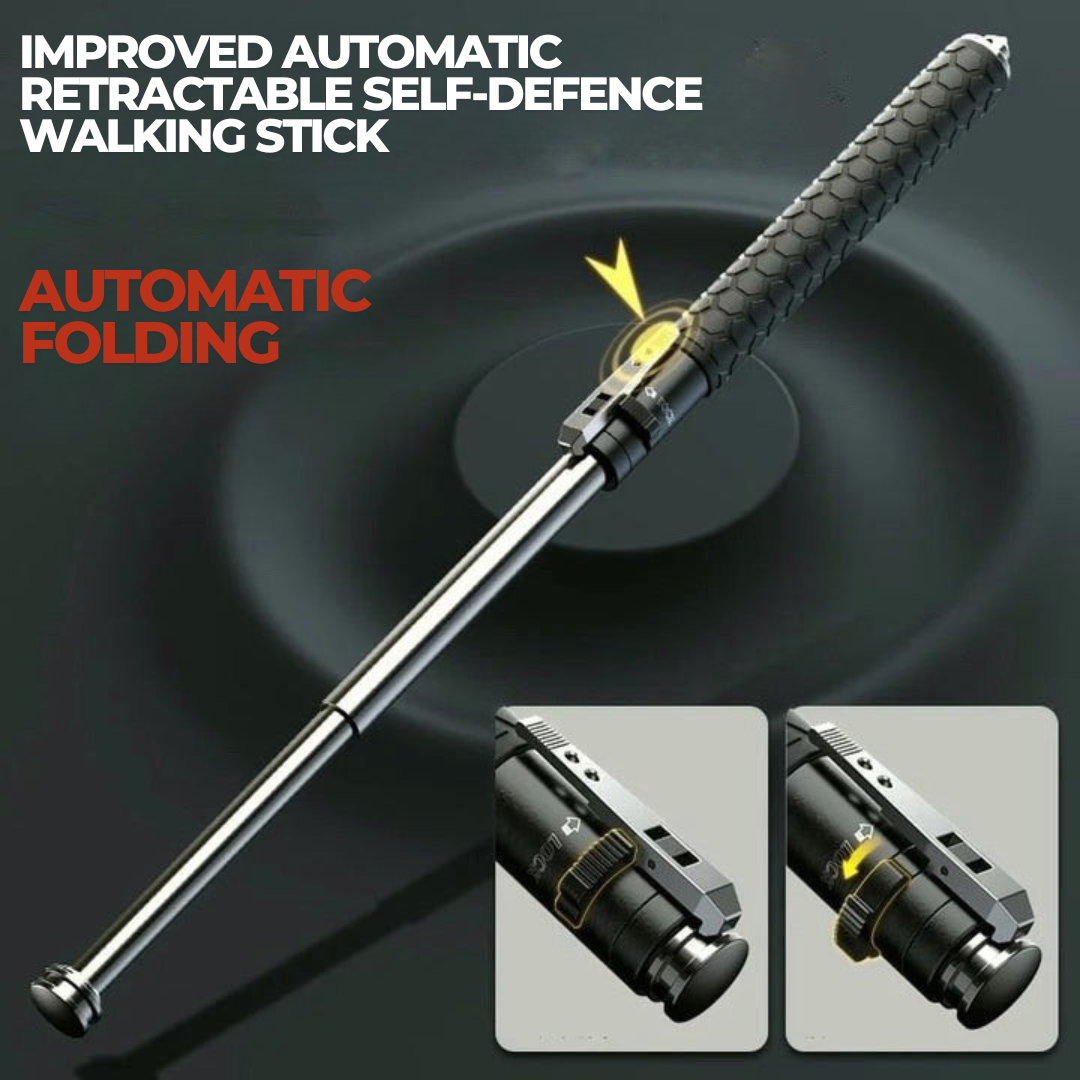 HikeShield – Adjustable Hiking Stick Made of Alloy Steel with Anti-Slip Handle, Lightweight & Compact for Outdoor, Trekking, and Travel