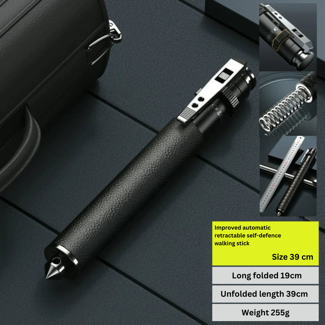 HikeShield – Adjustable Hiking Stick Made of Alloy Steel with Anti-Slip Handle, Lightweight & Compact for Outdoor, Trekking, and Travel