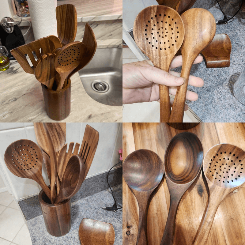 EcoTeak – Set de utensilios de cocina de madera sostenible
