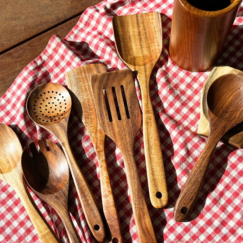 EcoTeak – Set de utensilios de cocina de madera sostenible