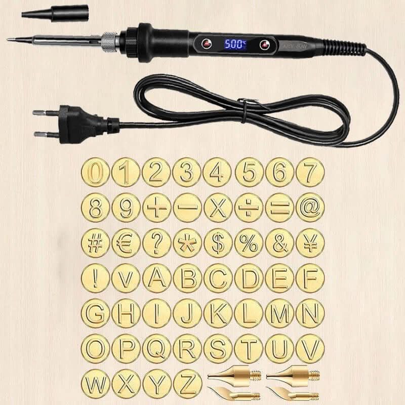 Set di incisione CraftMaster Pro | 58 pezzi utensili per pirografia e incisione su legno | Temperatura regolabile | Kit fai-da-te per bricolage | Legno, pelle e metallo