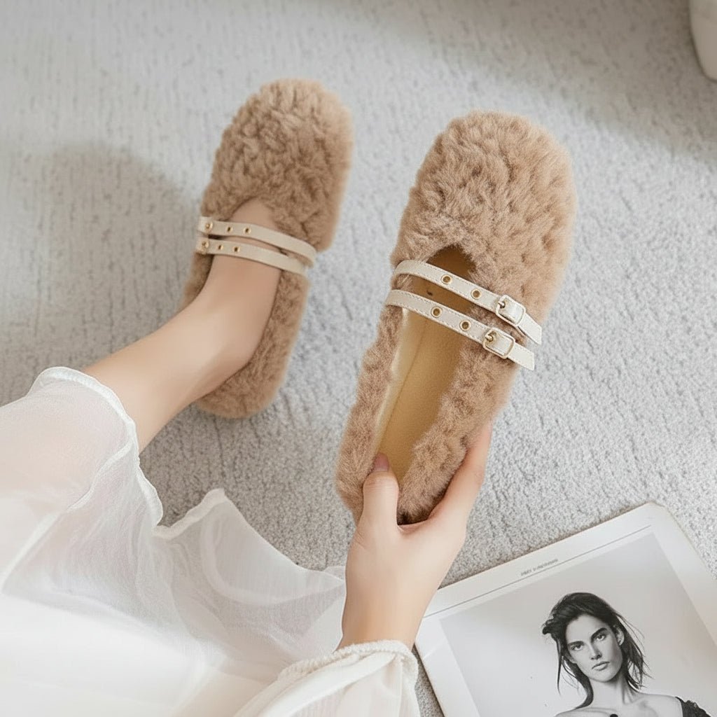 RIVETTE – Elegante Damen-Loafer aus Wollpelz mit Doppelnieten und bequemem Hineinschlüpfen 7