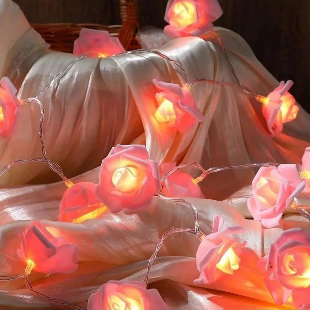 ROSEGLOW – Elegante künstliche Rosen-Lichterkette, batteriebetrieben, für romantische Dekoration 7
