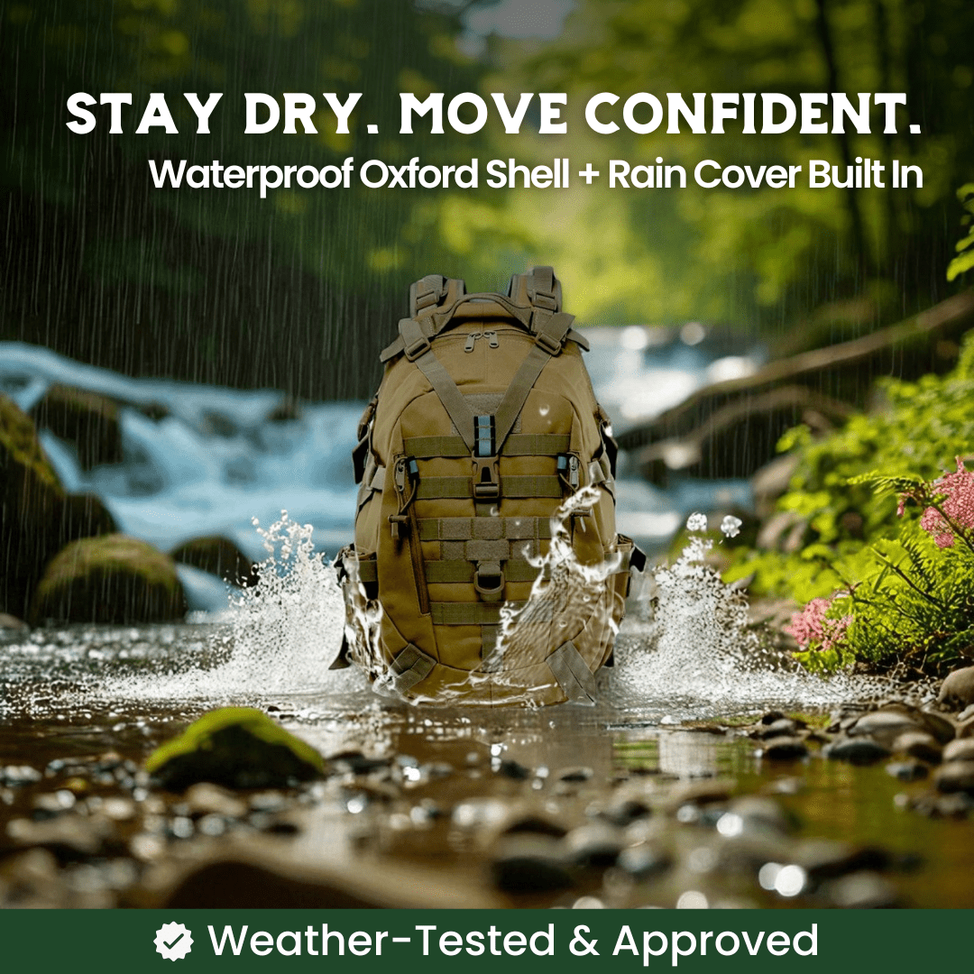 ROVEX TACTICAL BACKPACK – 40L Outdoor-Rucksack mit wasserdichter Militärqualität