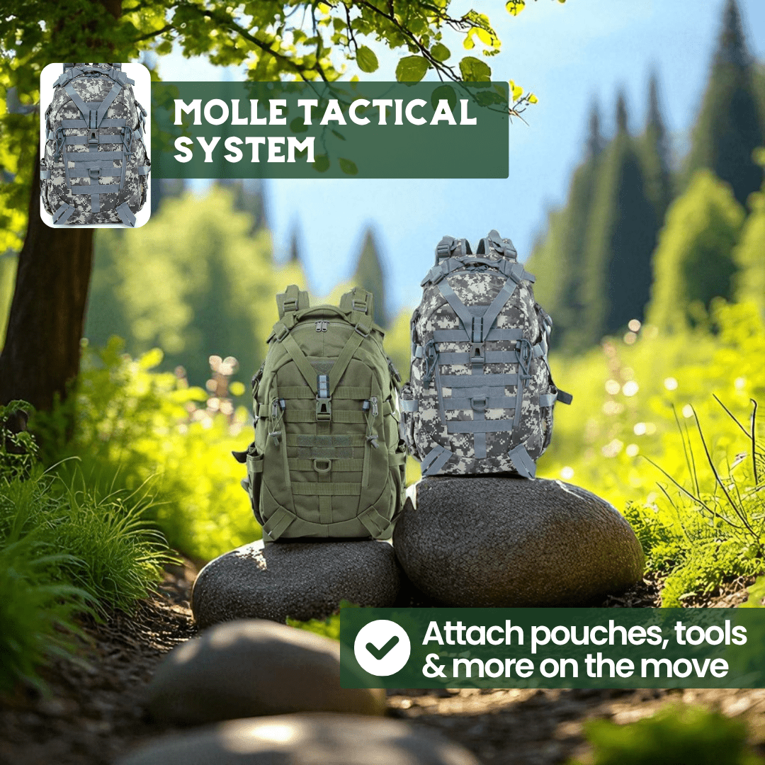ROVEX TACTICAL BACKPACK – 40L Outdoor-Rucksack mit wasserdichter Militärqualität