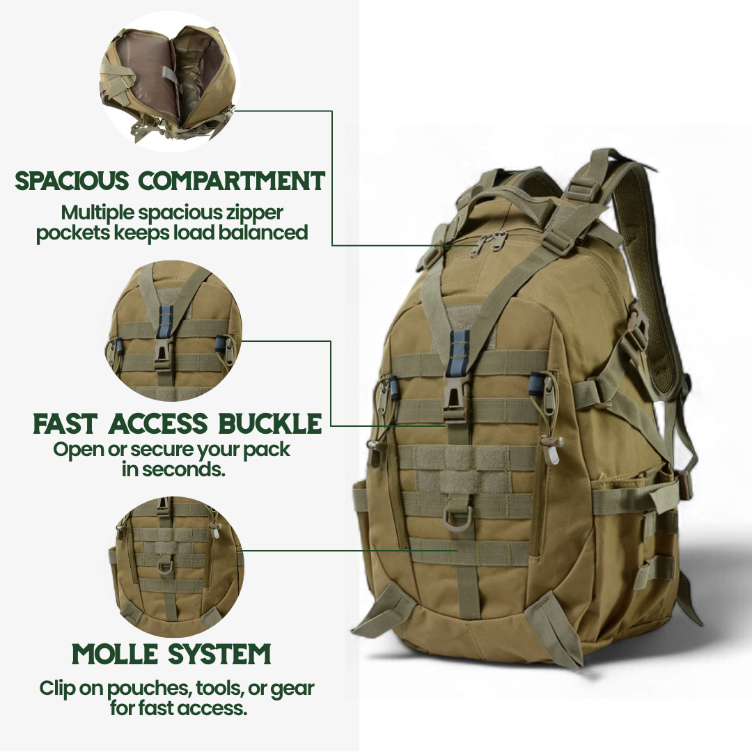 ROVEX TACTICAL BACKPACK - 40L outdoor rucksack with waterproof military quality
