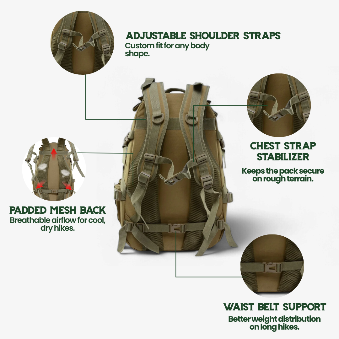 ROVEX TACTICAL BACKPACK - 40L outdoor rucksack with waterproof military quality
