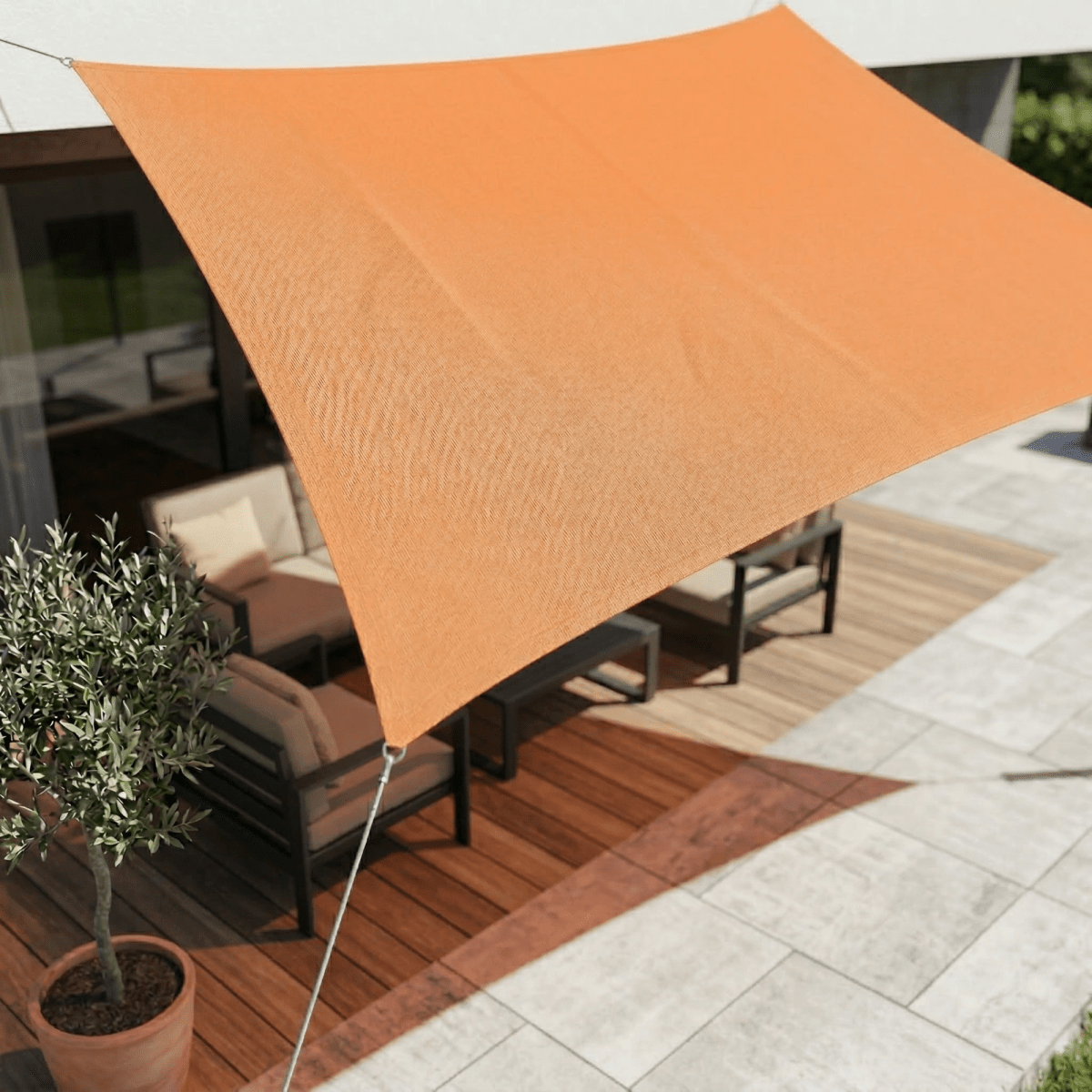 Rechteckiges Sonnensegel Wasserdicht mit UV-Schutz für Terrasse und Balkon 14