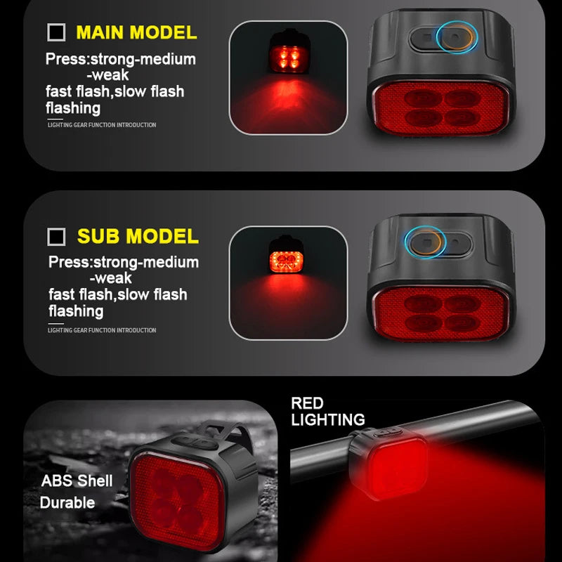 Wiederaufladbare Fahrradlichter Set - Helle LED Fahrradbeleuchtung mit USB-C, Wasserdicht, Front- und Rücklicht-4