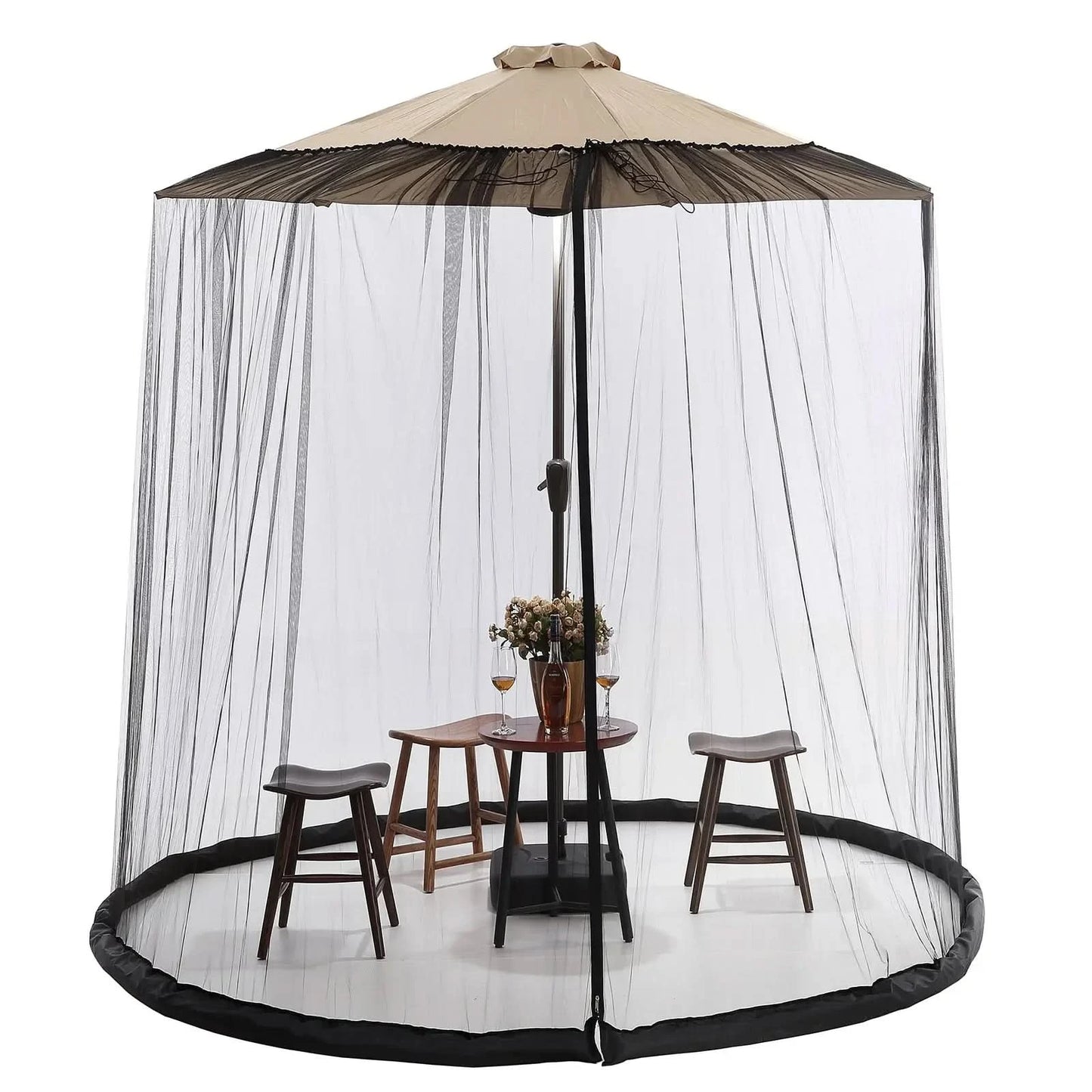 EcoShield Mosquito Net - Mosquito net for parasols up to 4m with zip fastener