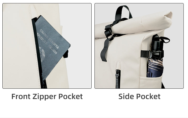 ROLLTRAIL - Expandable roll-top rucksack with laptop compartment & large volume